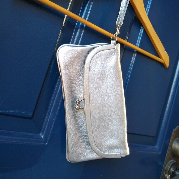 Talbots Handbags - Talbots | silver foldover wristlet